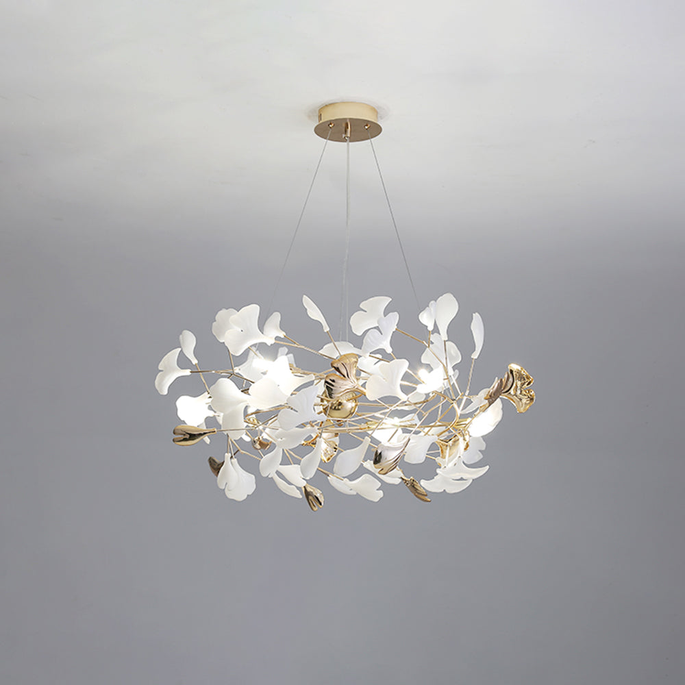 Tirex Suspension Feuille/Multi Moderne Métal/Céramique Doré/Blanc Salon-Luire