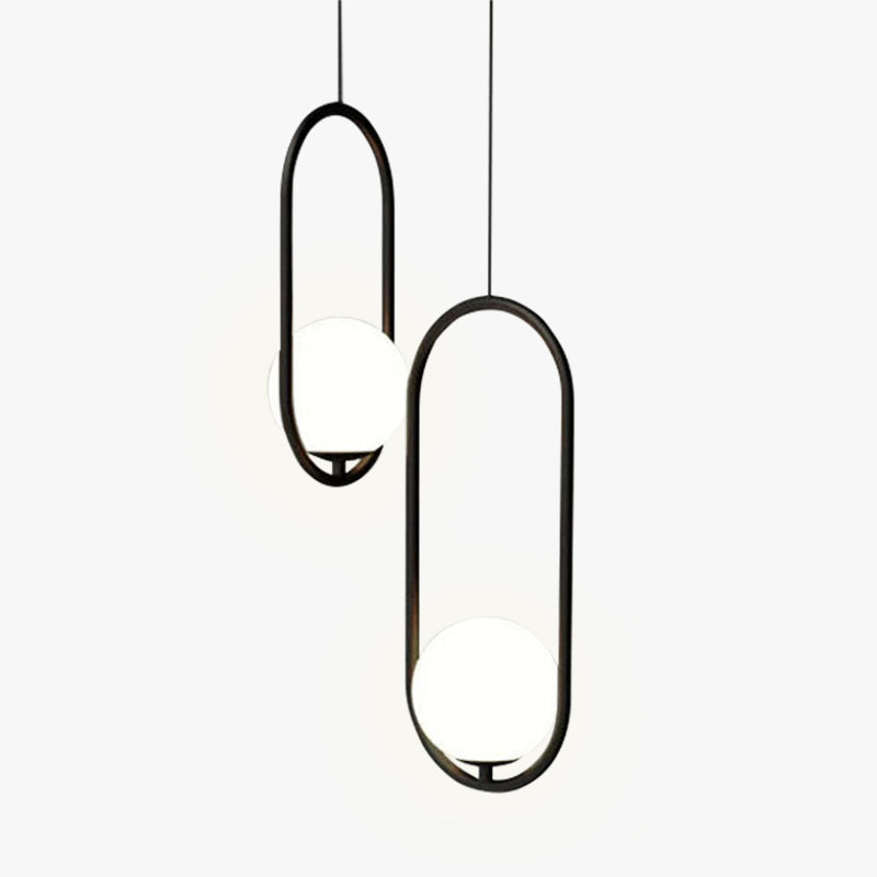 Torinor Suspension Anneau/Boule Moderne. Métal/Acrylique. Doré/Noir. Salon-Luire