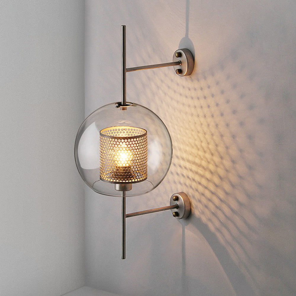 Borin Applique Murale Globe Vintage Cuivre/Argent. Salle de Bain-Luire