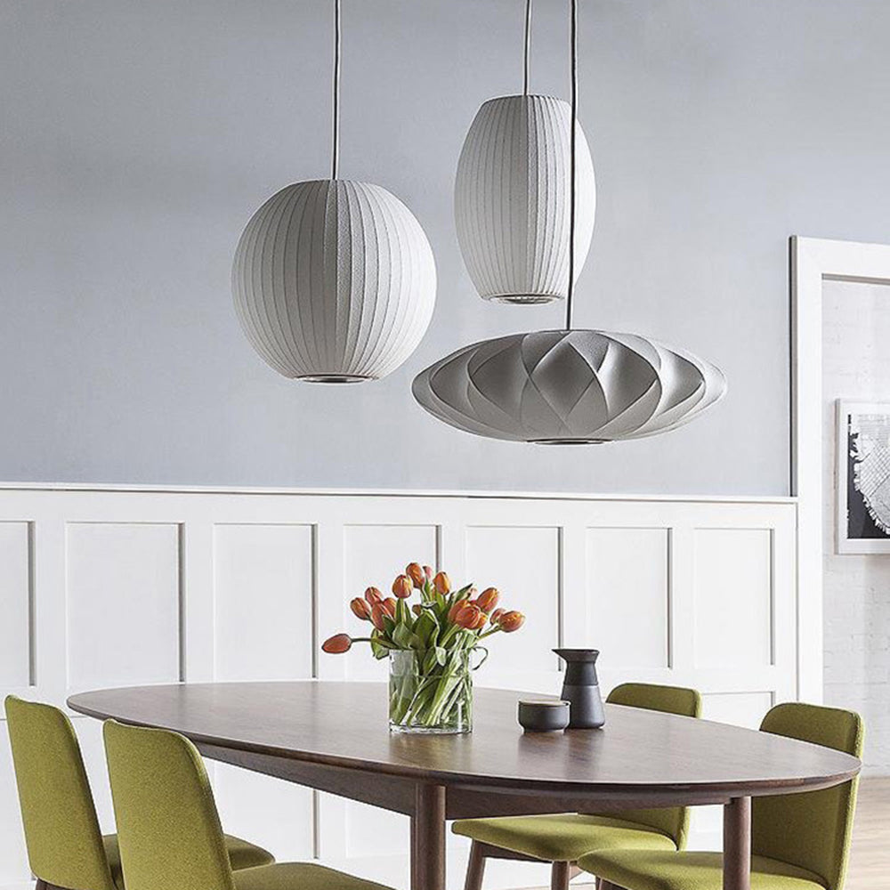 Eronar Suspension Vintage. Métal/Tissu. Blanc. Bar-Luire
