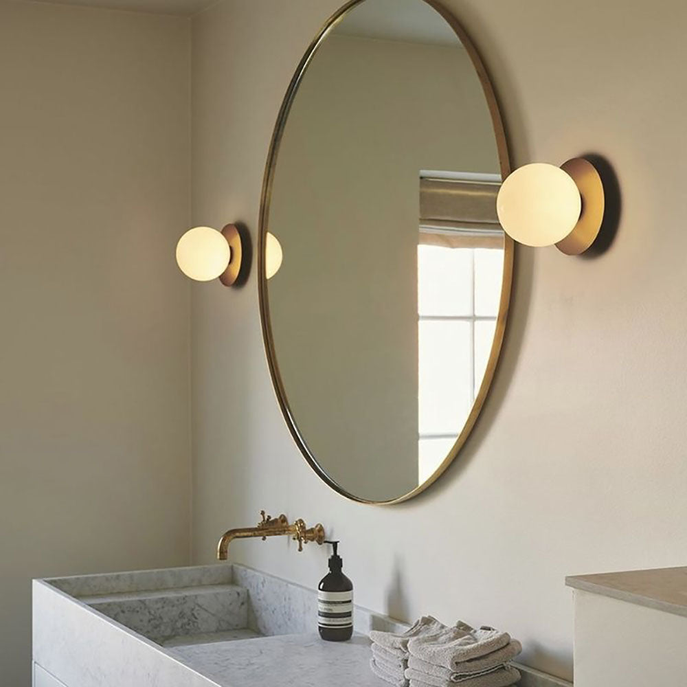 Tavonor Applique Murale Globe Moderne Design LED Métal Verre Noir/Or Salle de Bain-Luire