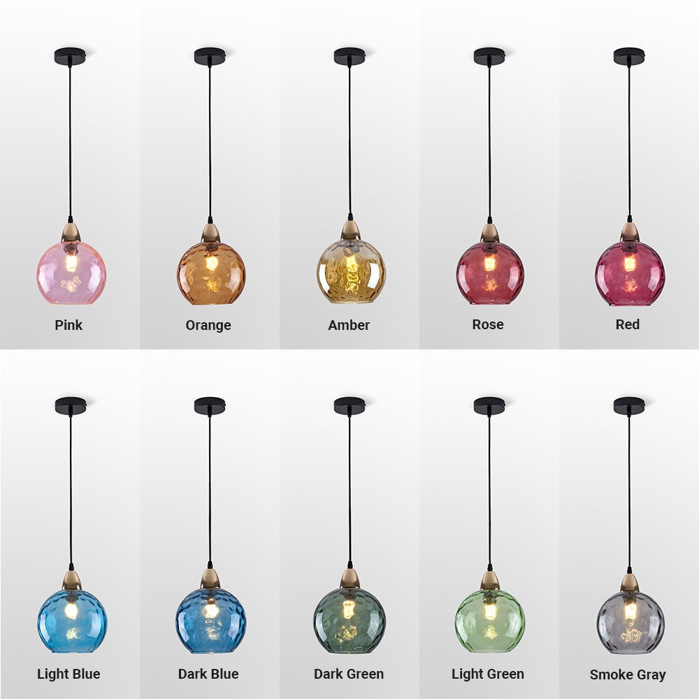 Vevenel Water Ripple Suspension Boule Moderne Verre Rouge/Vert/Bleu Salon-Luire