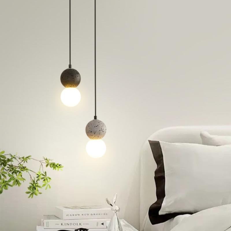 Luoxa Luminaires Suspensions Globe Moderne Pierre/Verre Rose/Gris/Noir/Blanc Salon-Luire