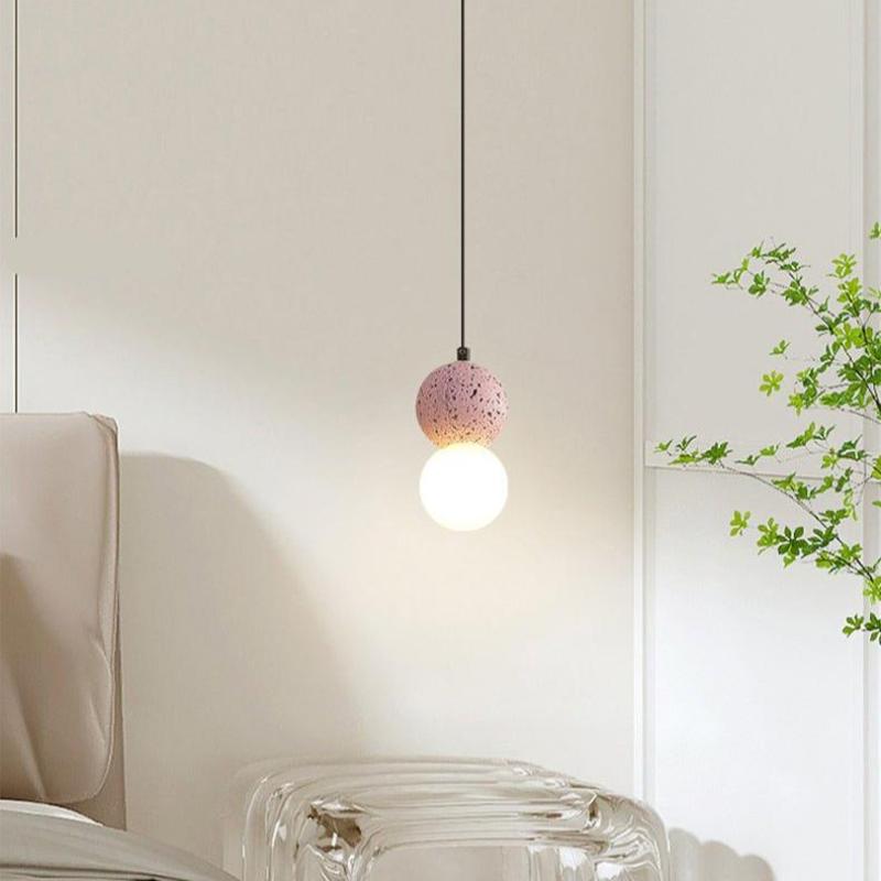 Luoxa Luminaires Suspensions Globe Moderne Pierre/Verre Rose/Gris/Noir/Blanc Salon-Luire