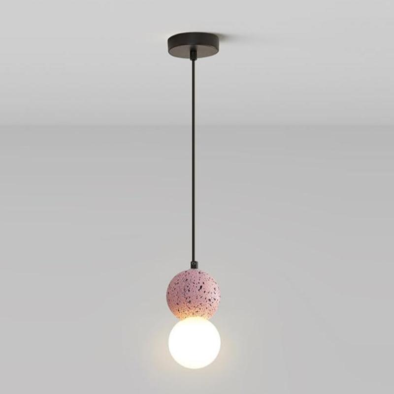 Luoxa Luminaires Suspensions Globe Moderne Pierre/Verre Rose/Gris/Noir/Blanc Salon-Luire