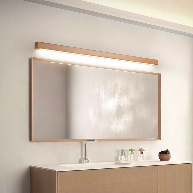 Vominex Applique Murale Miroir Linéaire Minimaliste Bois Salon-Luire