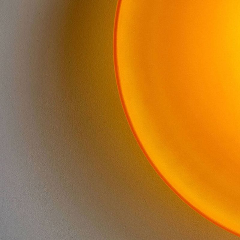 Sominex Plafonnier Dôme Moderne. Verre/Métal. Blanc/Vert/Orange. Salon-Luire