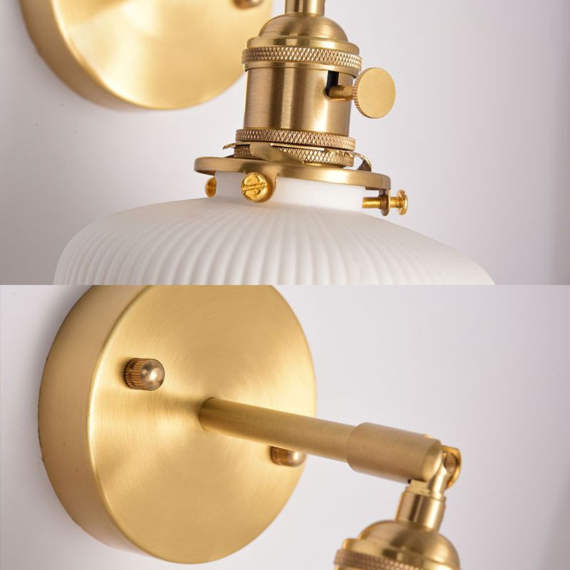 Dominex Applique Murale Géométrique Vintage. Métal/Céramique. Blanc. Chambre-Luire