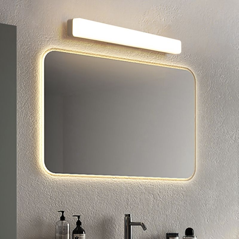 Rominex Applique Murale Miroir Linéaire Simple. Acrylique. Blanc. Salle de Bain-Luire