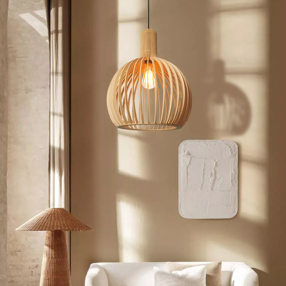 Arix Suspension Design en Bois Sculpté Naturel Salle à Manger-Luire