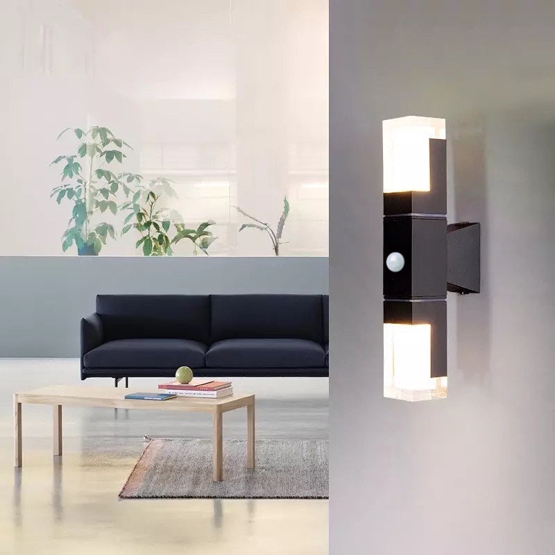Vivin Applique Murale Rectangulaire Moderne Noir. Couloir-Luire
