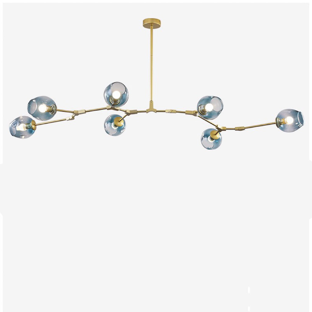 Rurex Suspension Nordique. Verre. Noir/Or. Salon-Luire
