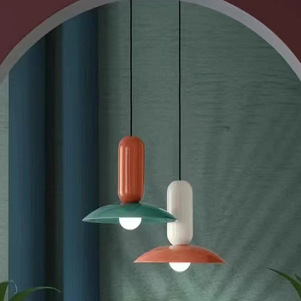 Vevelor Suspension Dôme Moderne. Metal. Vert/Blanc/Orange. Salon-Luire