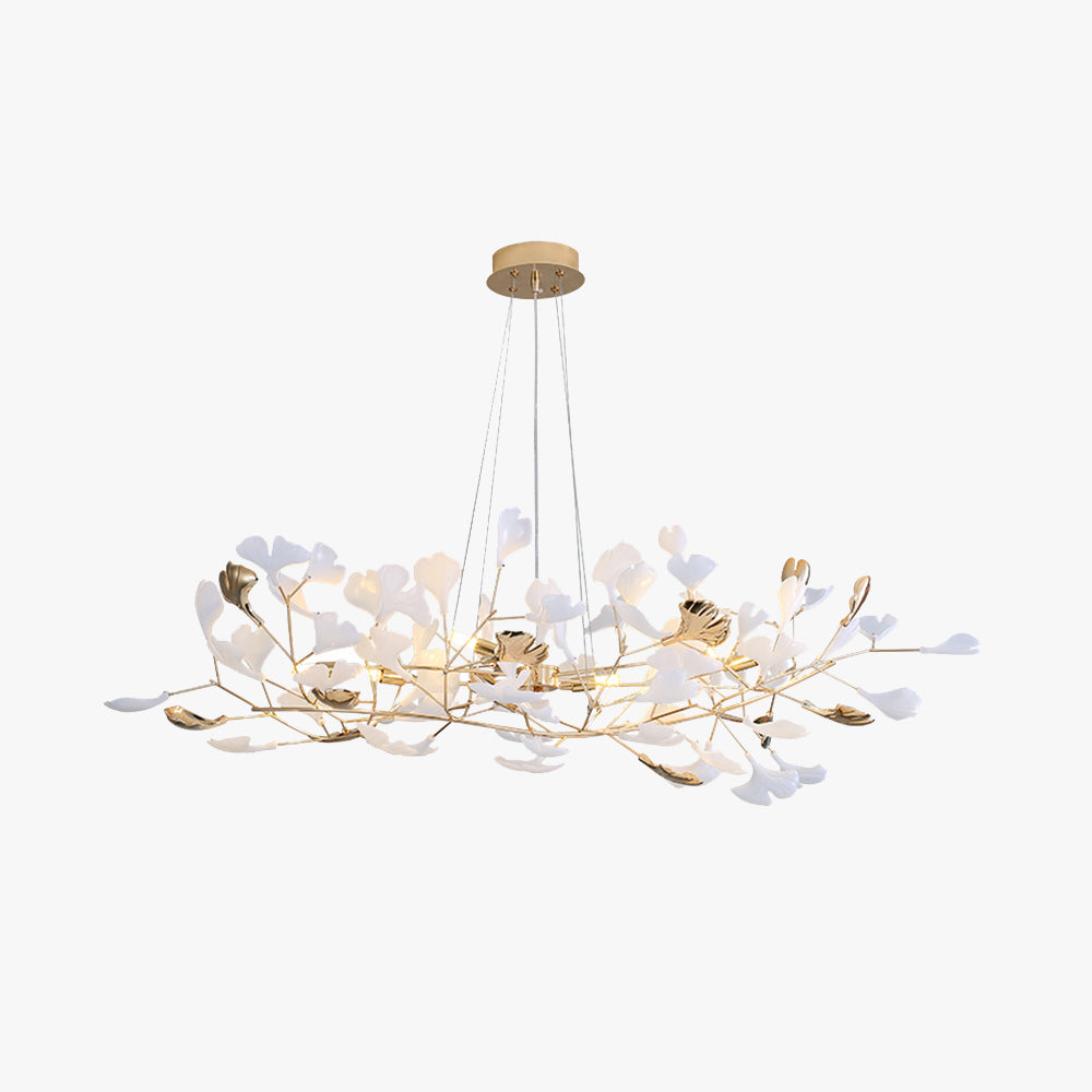 Tirex Suspension Feuille/Multi Moderne Métal/Céramique Doré/Blanc Salon-Luire