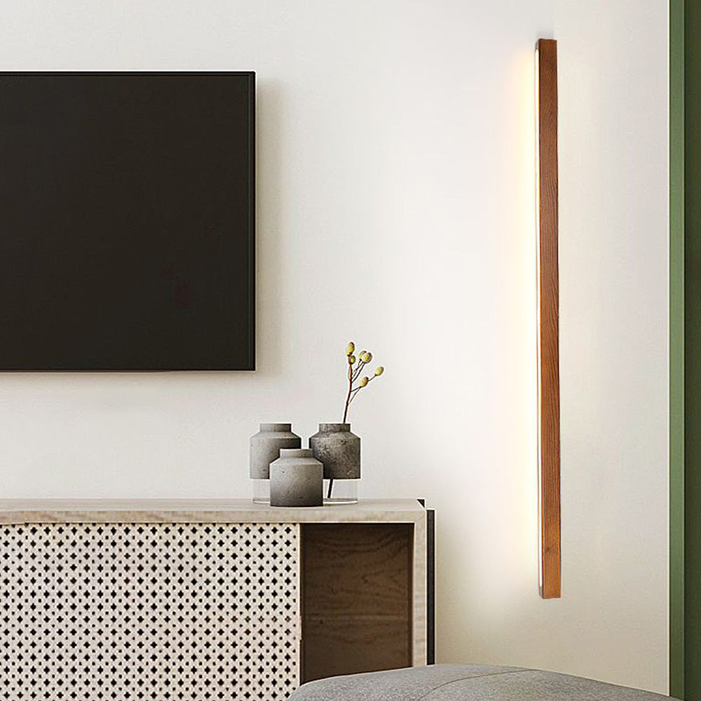 Lunexor Applique Murale Linéaire Minimaliste Bois Marron/Bois Chambre-Luire