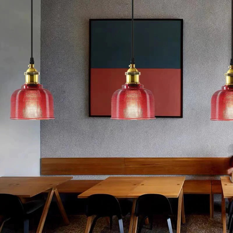 Sostel Vintage Luminaires Suspension. Bleu/Rouge/Transparent/Ambre-Luire