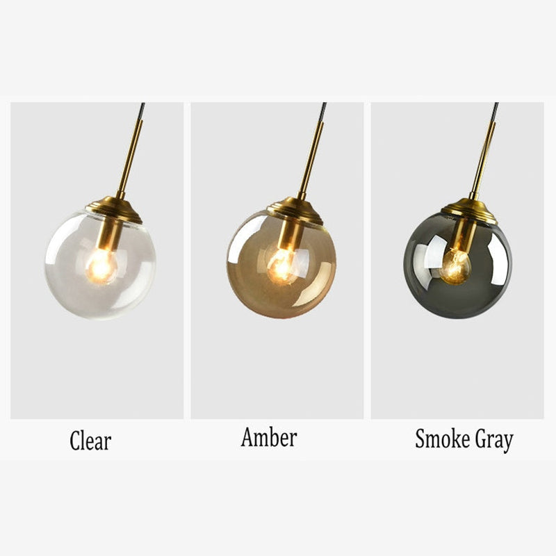 Mavar Luminaires Suspension Verre Transparent Ambre-Luire