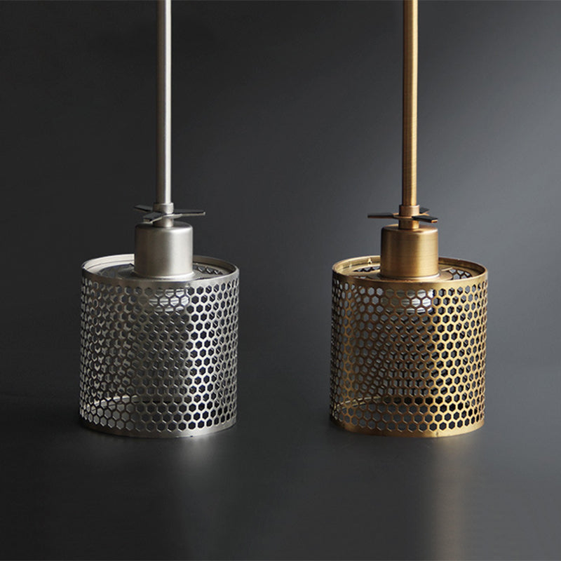 Vorinor Suspension Globe/Cylindre Moderne. Métal/Verre. Doré/Argent. Salon-Luire