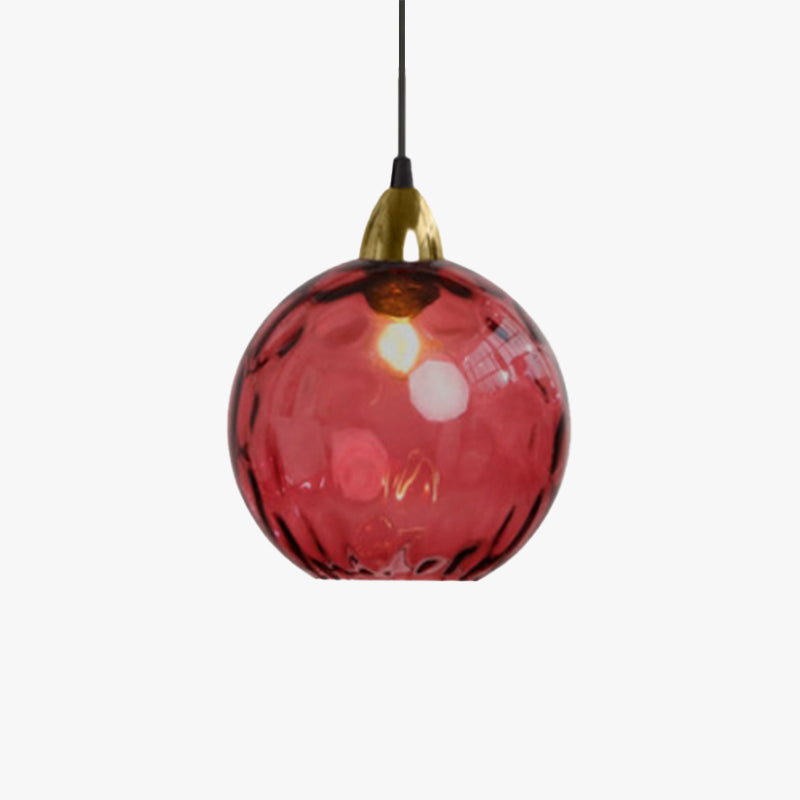 Vevenel Water Ripple Suspension Boule Moderne Verre Rouge/Vert/Bleu Salon-Luire