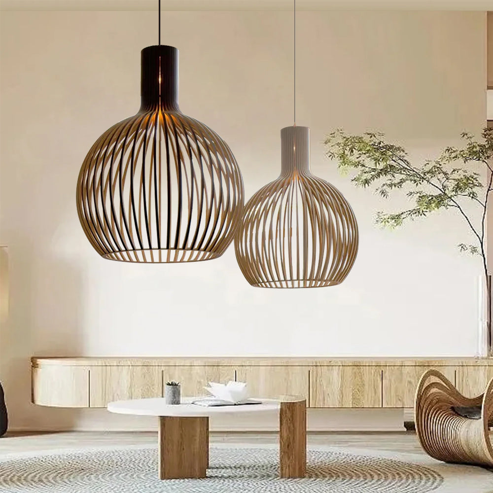 Arix Suspension Design en Bois Sculpté Naturel Salle à Manger-Luire