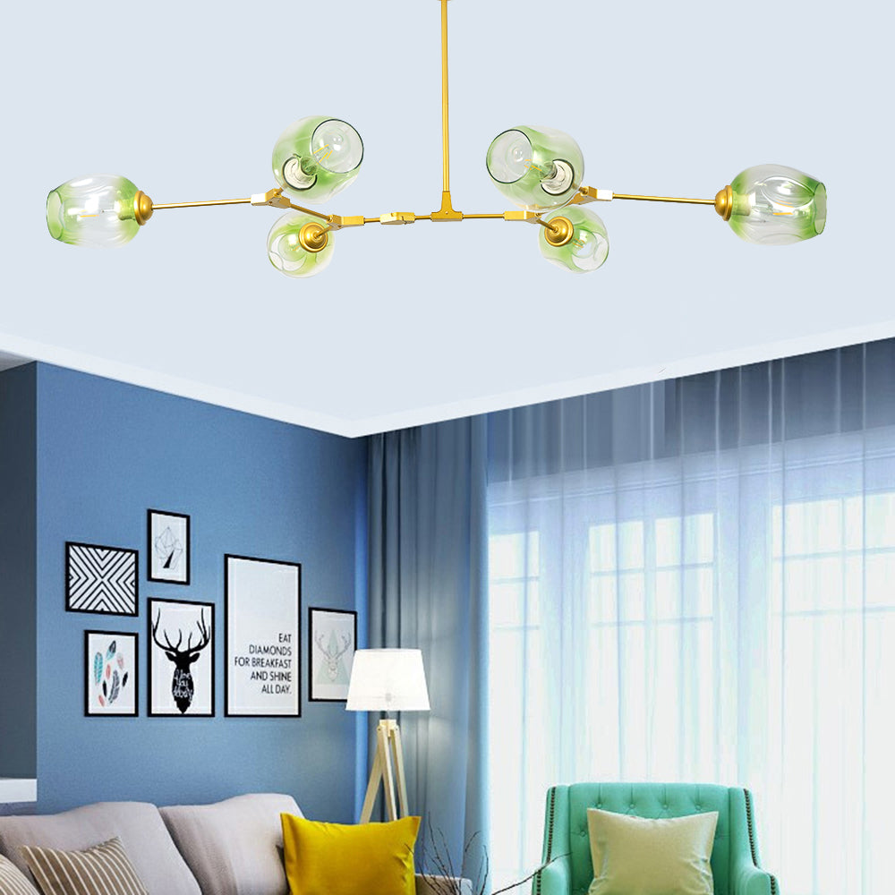 Rurex Suspension Nordique. Verre. Noir/Or. Salon-Luire
