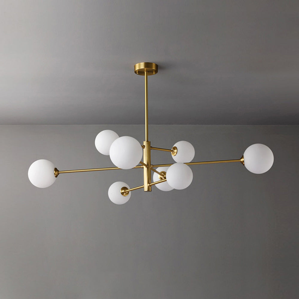 Teoxa Lustre Bulle Moderne. Cuivre/Verre. Noir/Cuivre. Salon-Luire