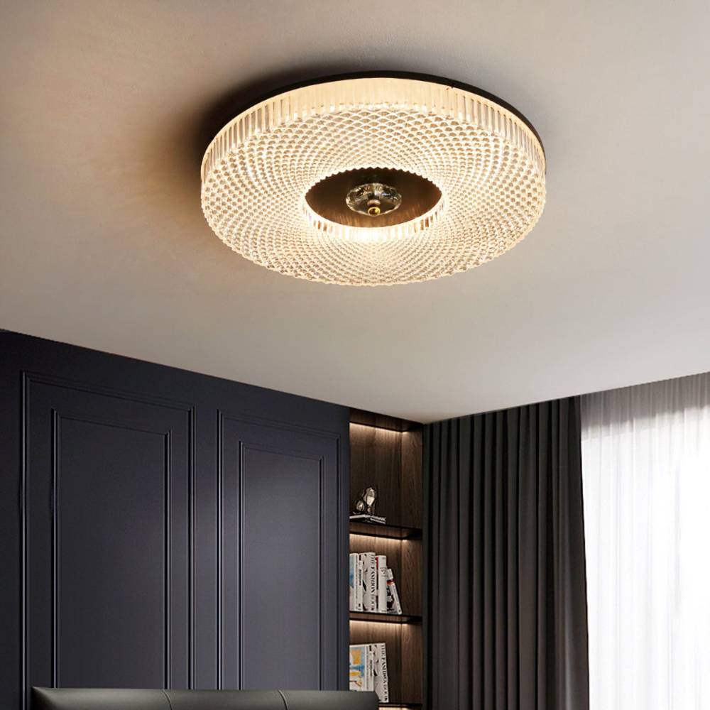 Kivin Plafonnier Moderne Rond LED Blanc/Doré/Noir Chambre à Coucher-Luire