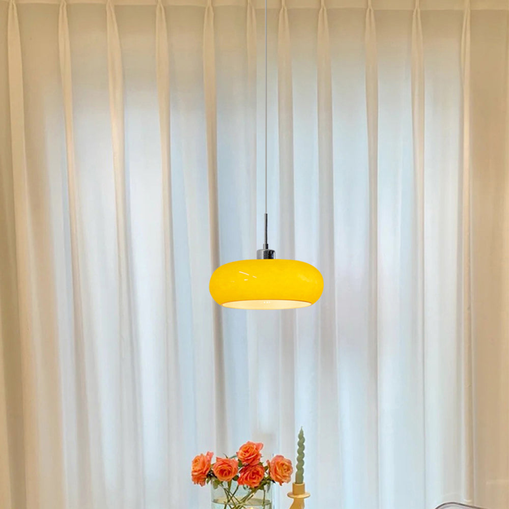 Vorenix Suspension Dôme Moderne Verre. Blanc/Orange. Salle de Bain-Luire