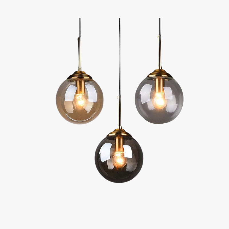 Mavar Luminaires Suspension Verre Transparent Ambre-Luire