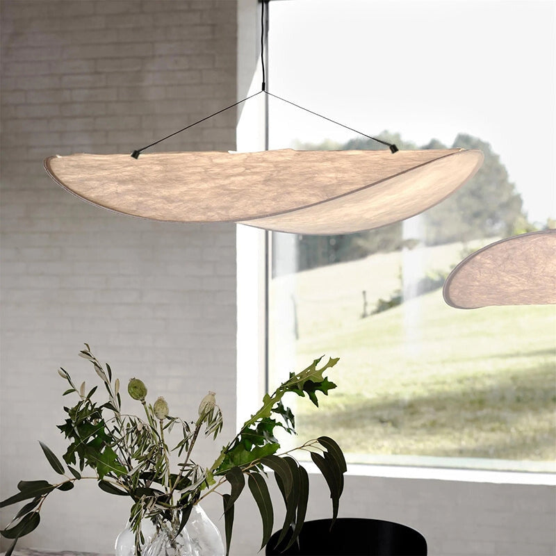 Evelor Suspension Géométrique Moderne Soie Blanc Salon-Luire