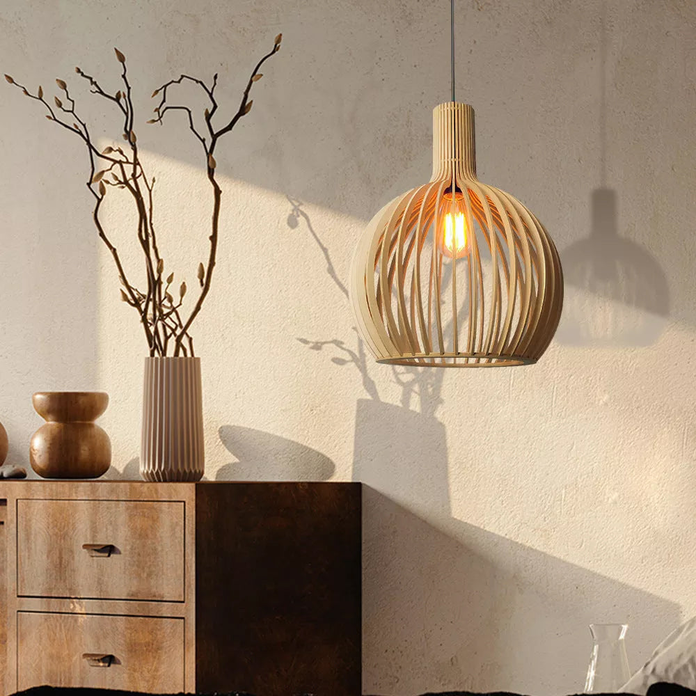 Arix Suspension Design en Bois Sculpté Naturel Salle à Manger-Luire