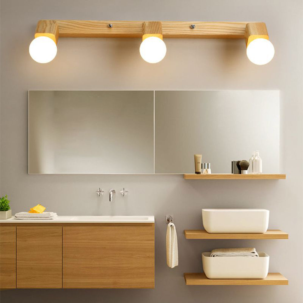 Kovonor Applique Murale LED Carrée Globe Réglable Naturelle Métal/Bois-Luire