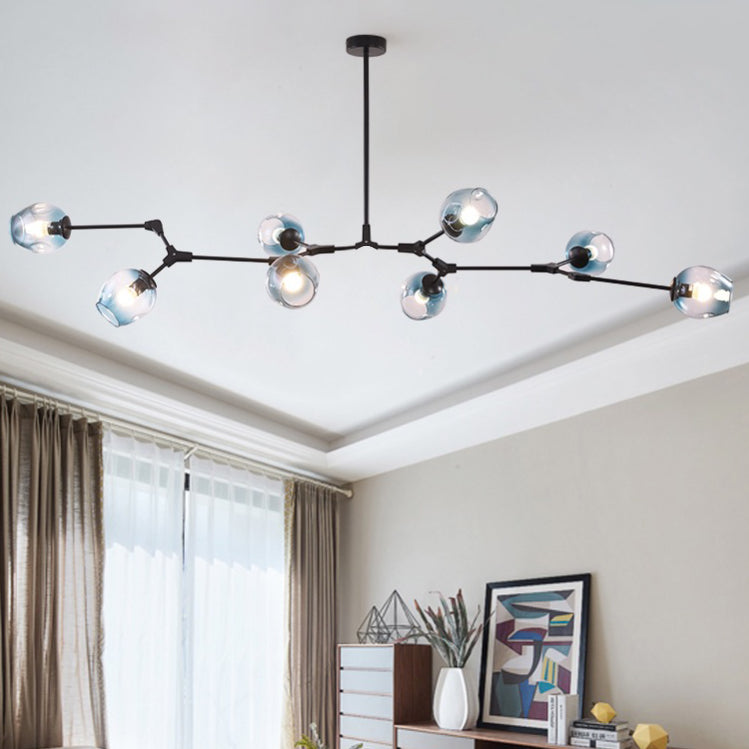 Rurex Suspension Nordique. Verre. Noir/Or. Salon-Luire