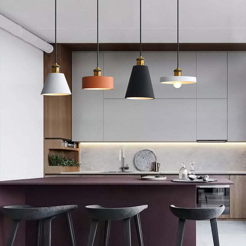 Astel Luminaires Suspension Nordique Blanc/Orange/Noir/Gris. Salon-Luire