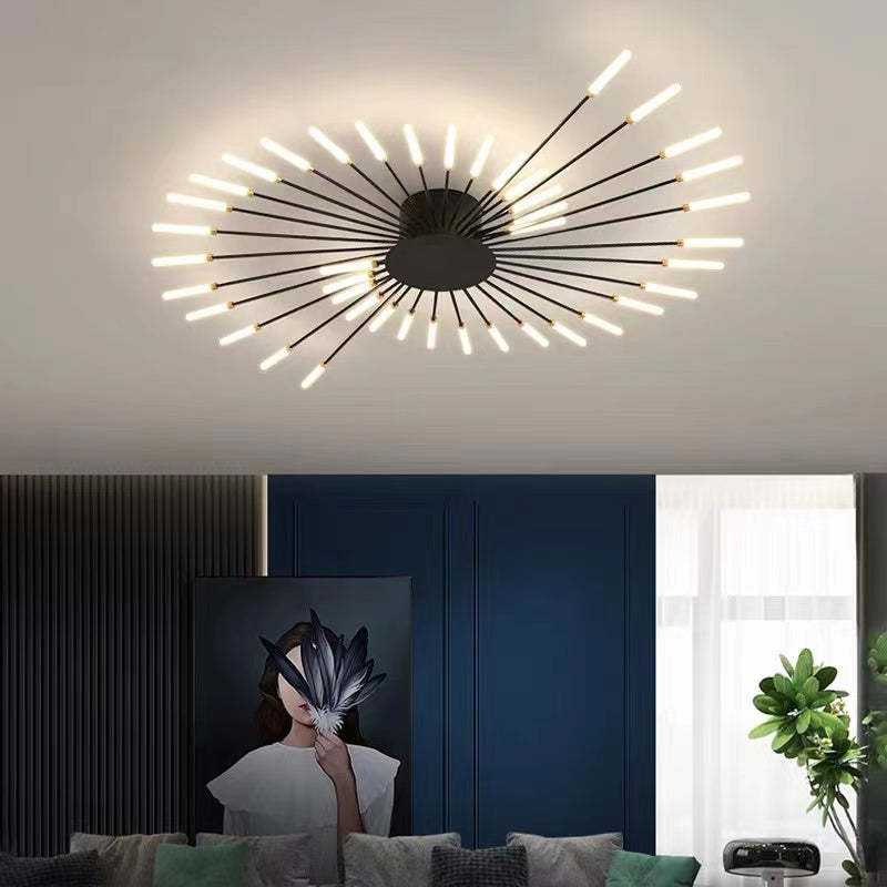 Zenonor Plafonnier Fireworks Design Artistique Noir/Doré-Luire