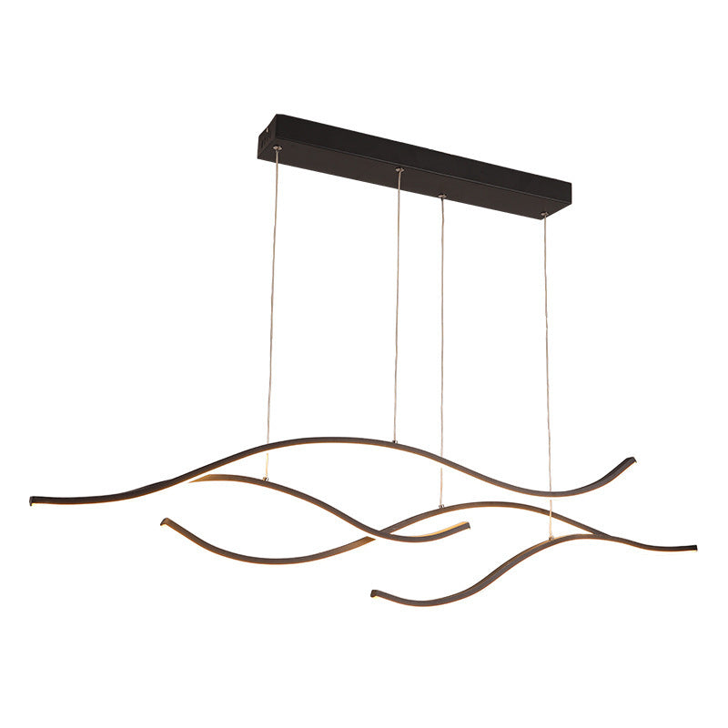 Tiroven Luminaires Suspension linéaire. LED Noir/Or. Salon-Luire