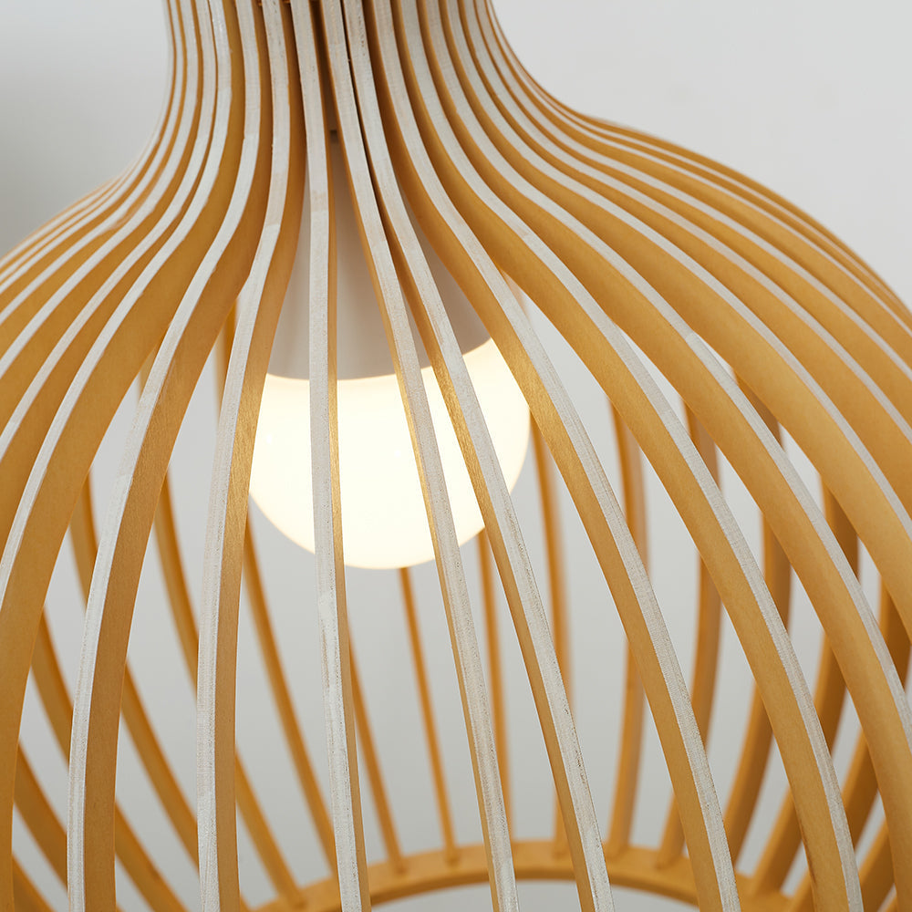 Arix Suspension Design en Bois Sculpté Naturel Salle à Manger-Luire