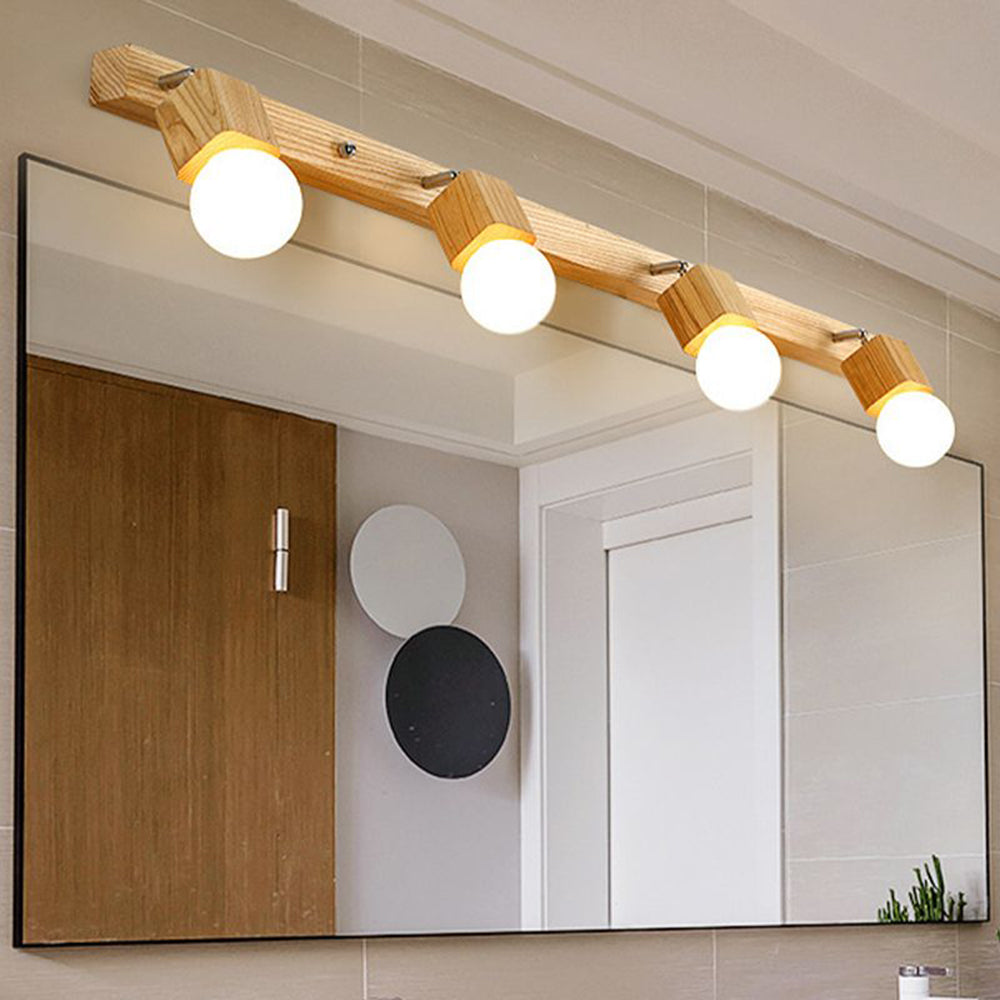 Kovonor Applique Murale LED Carrée Globe Réglable Naturelle Métal/Bois-Luire
