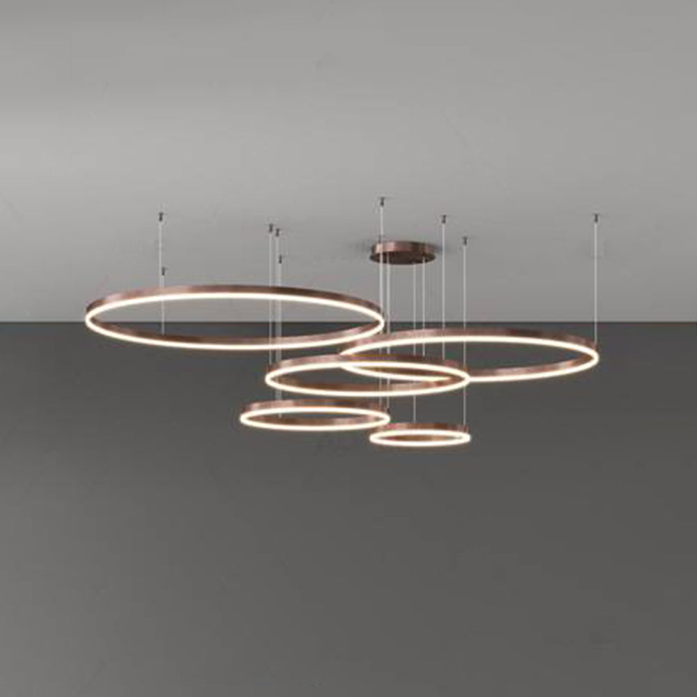 Zorin Suspension Anneau Moderne Métal Noir/Doré/Café Salon-Luire