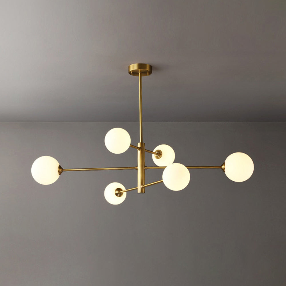 Teoxa Lustre Bulle Moderne. Cuivre/Verre. Noir/Cuivre. Salon-Luire