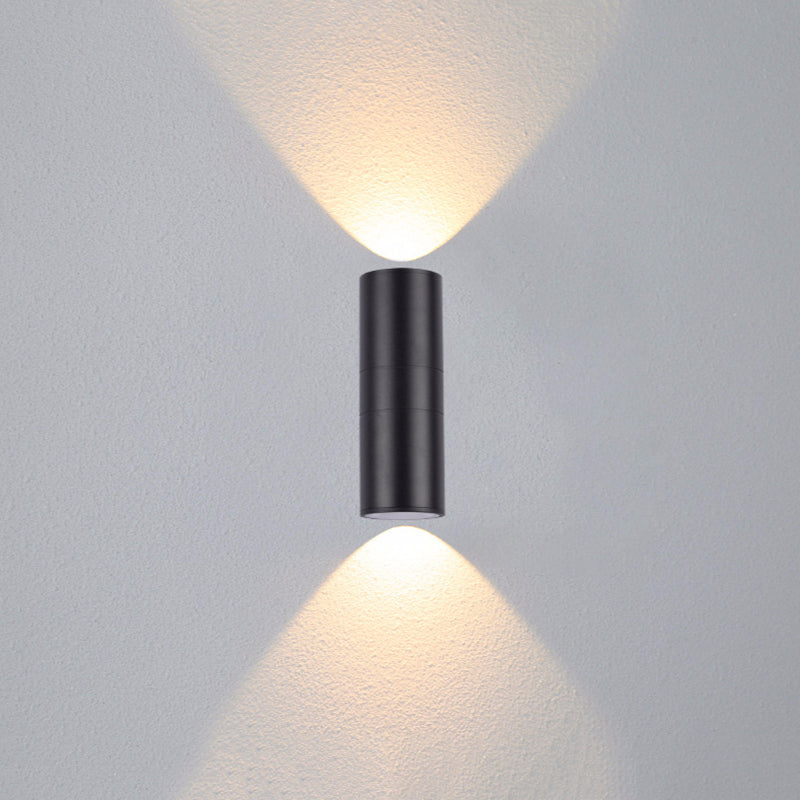 Tevelor Applique Extérieure Cylindre Simple. Verre. Noir. Cour-Luire