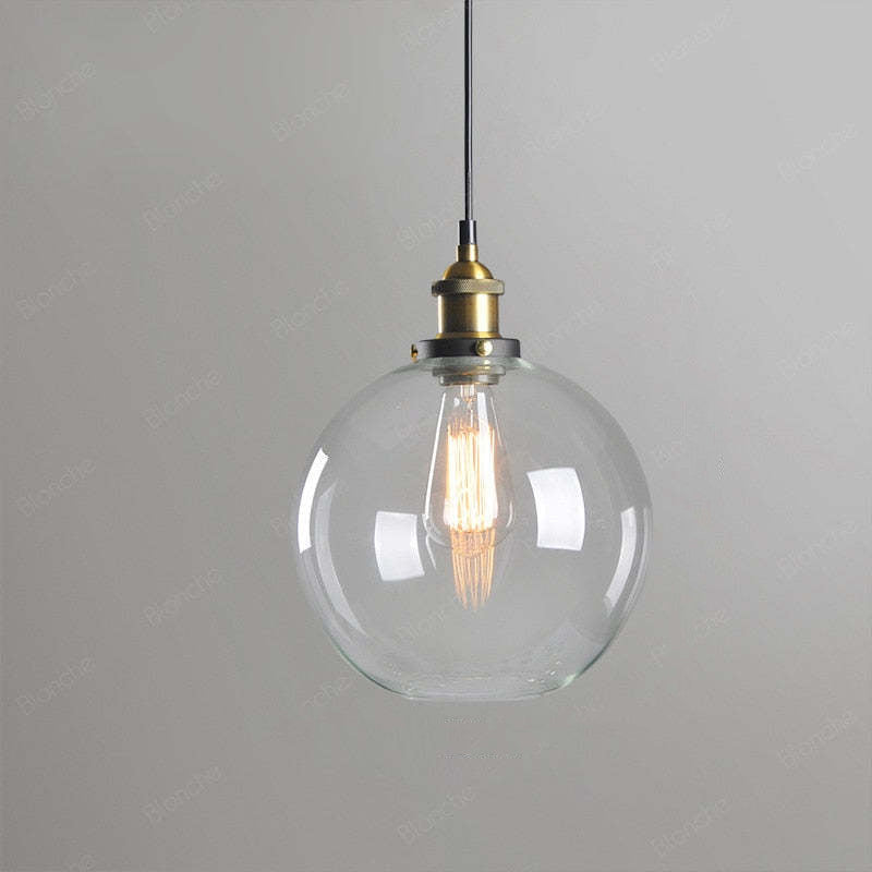 Siroven suspension Industriel en Verre. Clair/Ambre/Gris Fumé-Luire