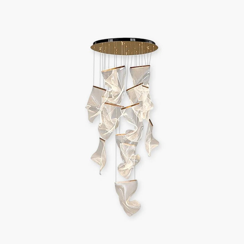 Kristy Suspension Carrée Contemporaine Métal/Acrylique Doré Salon/Escalier-Luire
