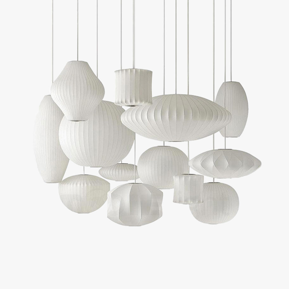 Eronar Suspension Vintage. Métal/Tissu. Blanc. Bar-Luire