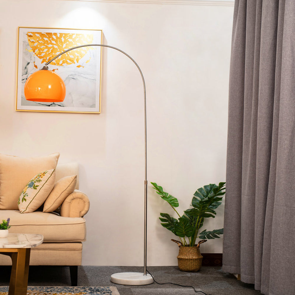 Mira Lampadaire Dôme Moderne Métal/Marbre/Acrylique Blanc/Orange Salon-Luire
