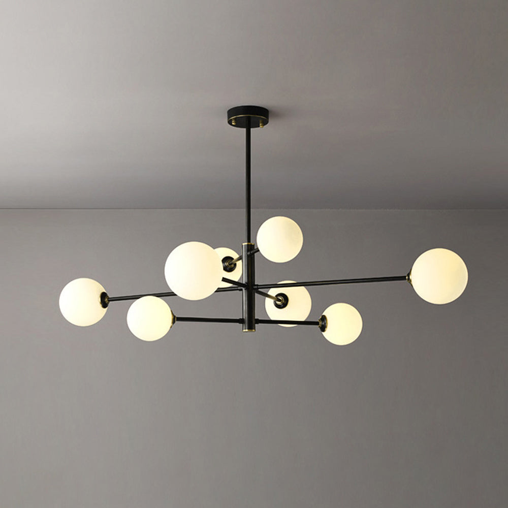 Teoxa Lustre Bulle Moderne. Cuivre/Verre. Noir/Cuivre. Salon-Luire