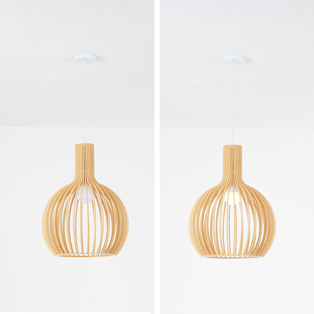 Arix Suspension Design en Bois Sculpté Naturel Salle à Manger-Luire