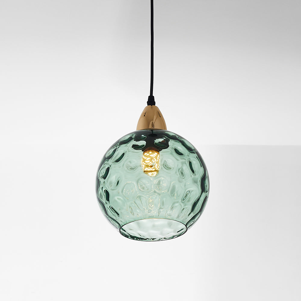 Vevenel Water Ripple Suspension Boule Moderne Verre Rouge/Vert/Bleu Salon-Luire