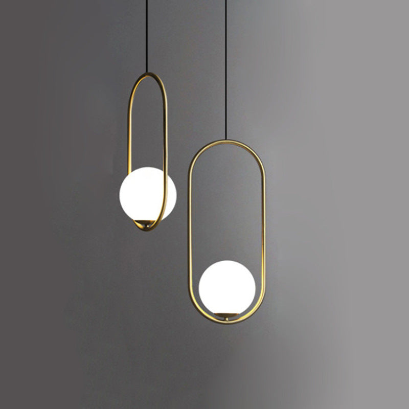 Torinor Suspension Anneau/Boule Moderne. Métal/Acrylique. Doré/Noir. Salon-Luire