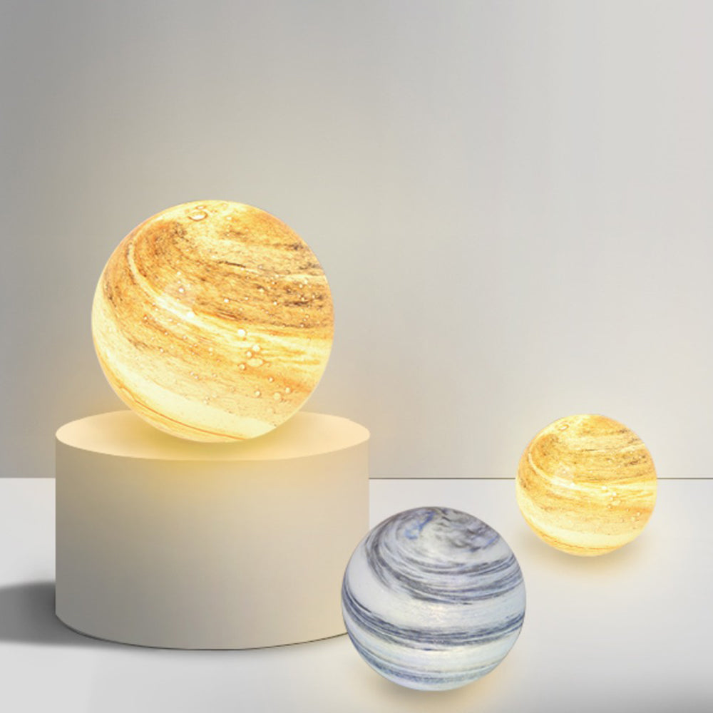 Korel Lampadaire Boule Moderne Bleu/Curry de Lait Jardin-Luire